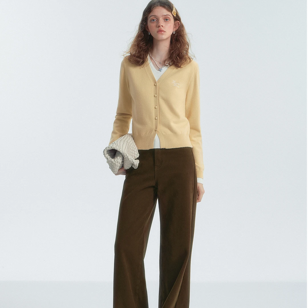 SOMESOWE灯芯绒拼接加绒休闲裤