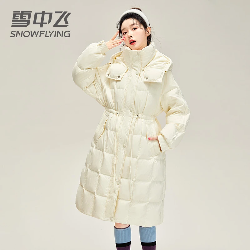 SNOW FLYING/雪中飞【季末清仓】收腰休闲加厚中长款保暖羽绒服