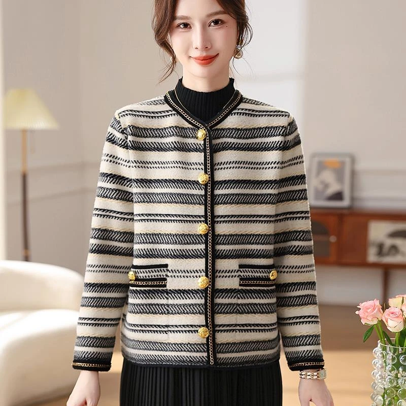 时尚妈妈秋装针织开衫外套春秋款2024新款中年女士洋气小香风上衣