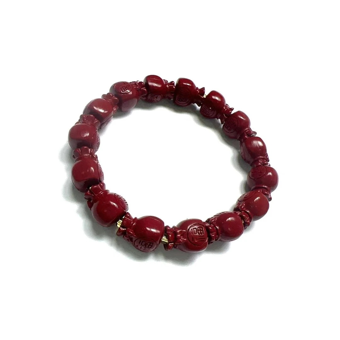 辰砂（处理）JD023  精美珠宝手串 尺寸 12X9mm