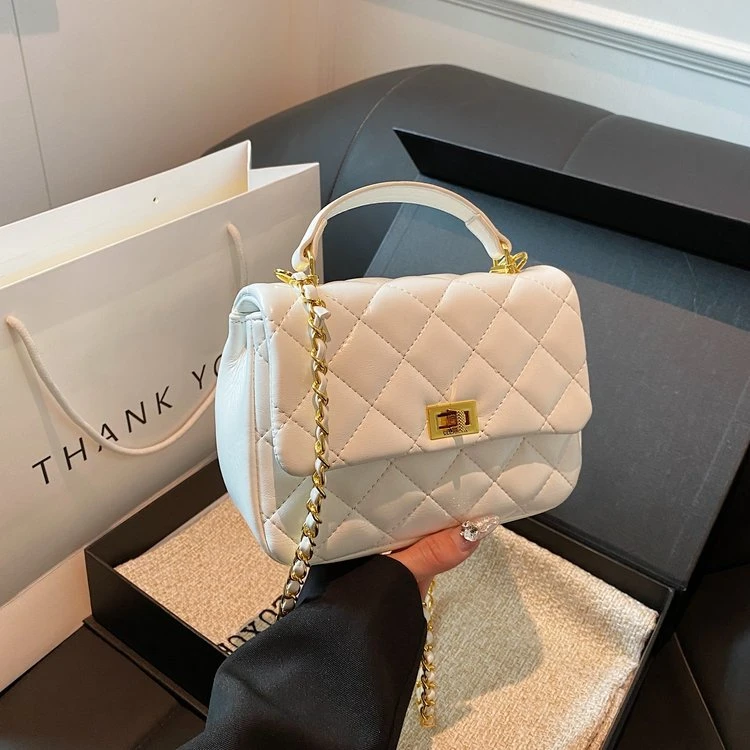 好物分享  小香风菱格链条包｜手提斜跨链条包85058