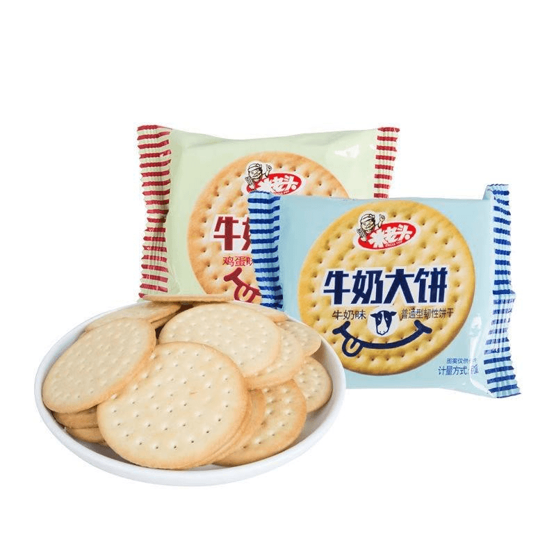 南美豹 米老头牛奶大饼散早餐薄脆圆饼干办公室零食单独小笋0g