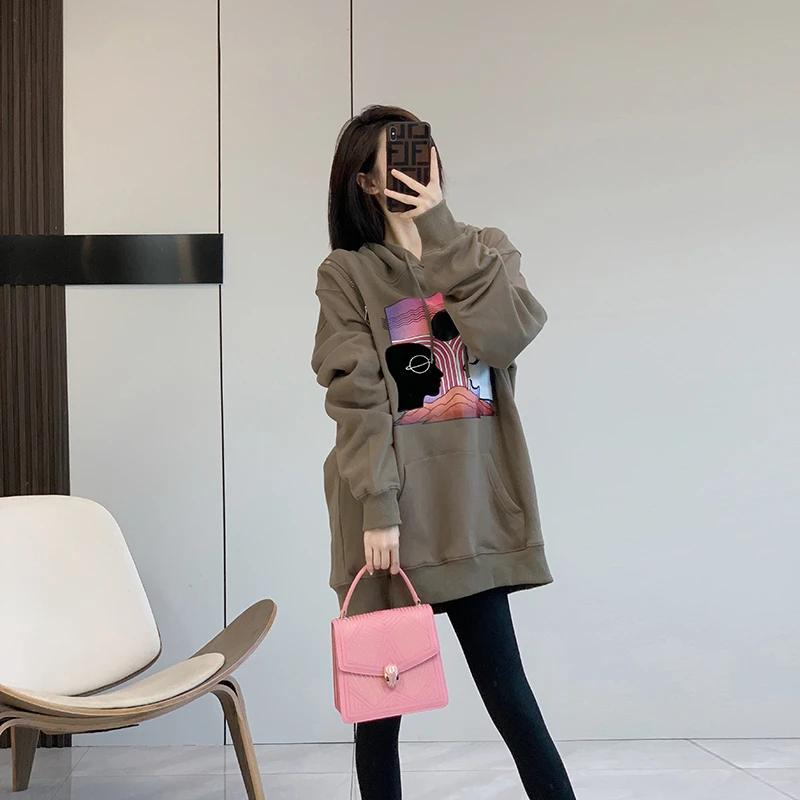 美式复古卫衣女秋冬款连帽2024新款小众炸街美式复古潮牌外套帽衫
