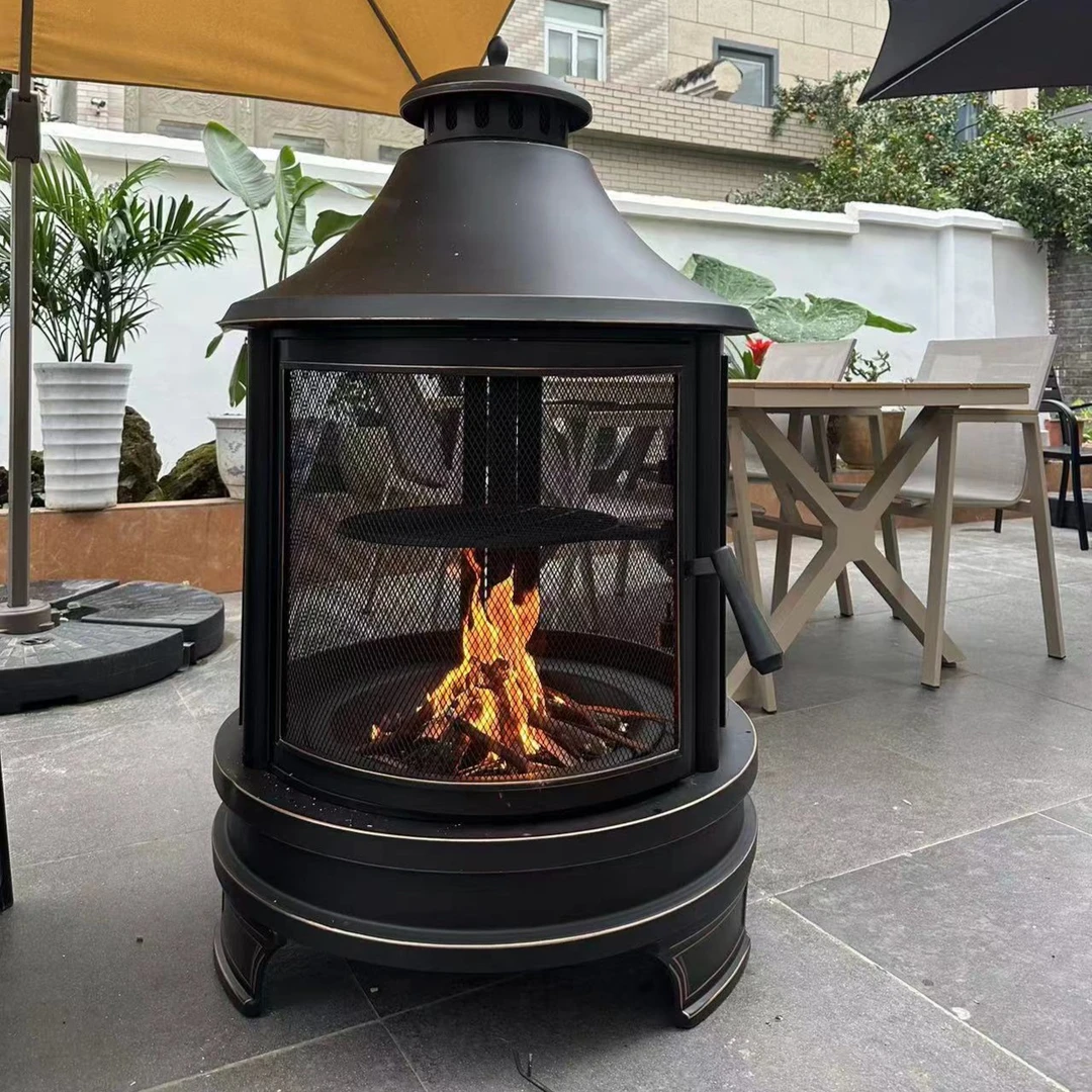 【亿森户外】户外烤火真火庭院花园柴火取暖多功能木炭烧烤篝火炉