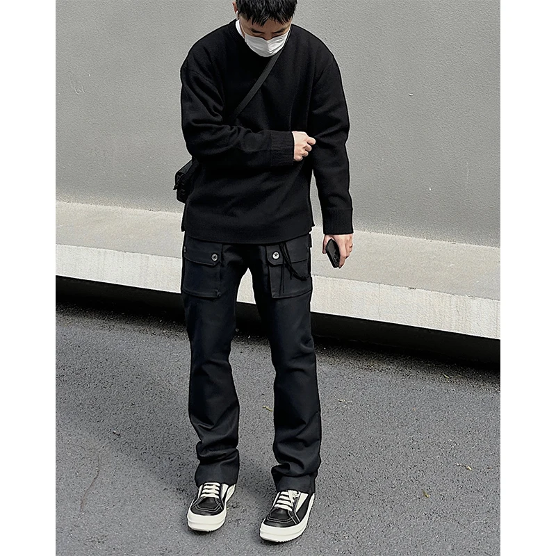 【STS】Shell Pants简约贝壳扣伐木裤复古微喇休闲裤长裤cleanfit