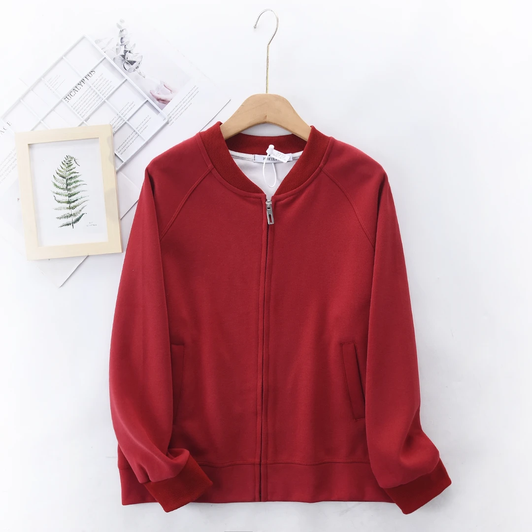 【板板正正】夹克棒球领口袋短款外套拉链开衫显瘦百搭春夏卫衣插肩