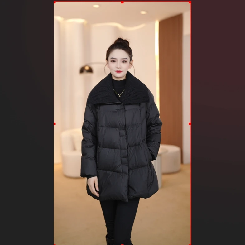 YAYA/鸭鸭热力感时尚显瘦休闲羽绒服女款小个子中长款商品图