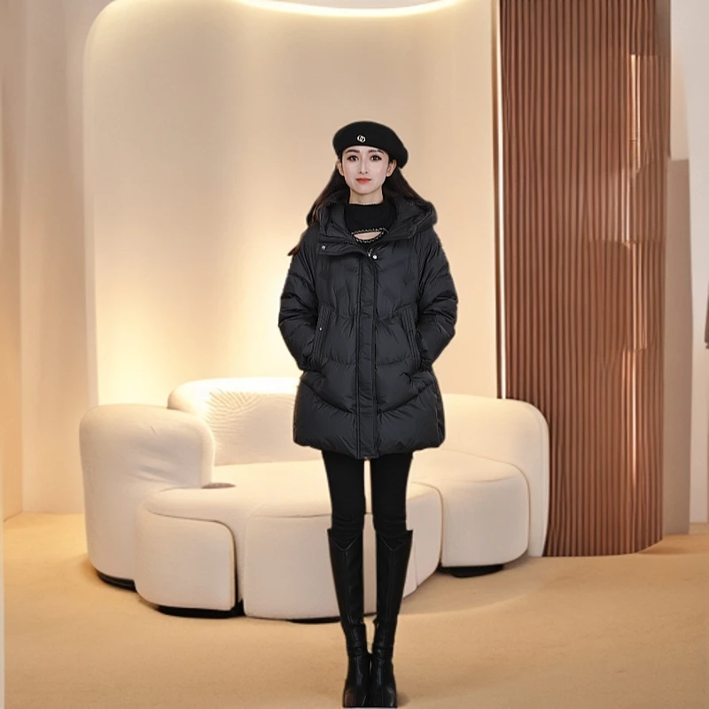 YAYA/鸭鸭新款时尚休闲中长款羽绒服女士