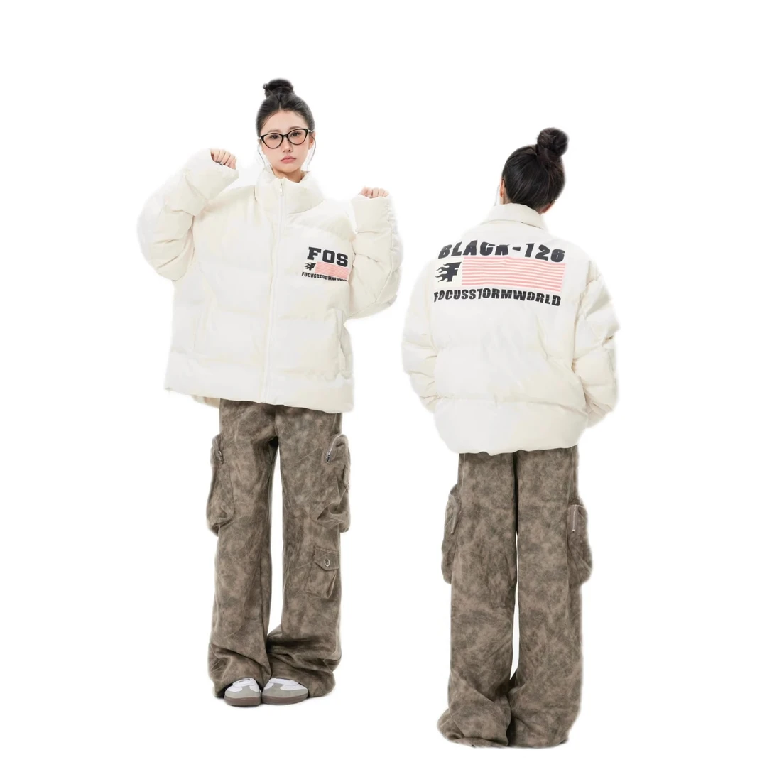 打怪冬季男士棉衣青少年潮流外套连帽日系情侣复古棉服外套M825