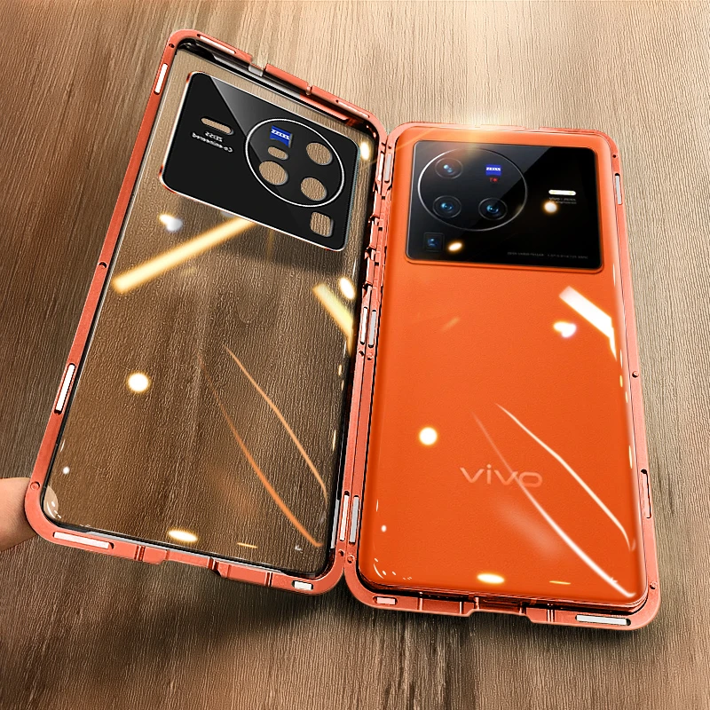 vivox80手机壳新款x80pro双面磁吸透明保护套全包防摔高级感曲屏