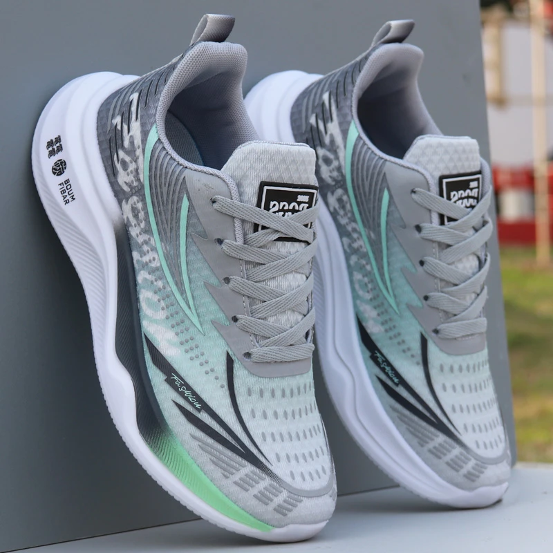 男鞋软底超轻运动鞋碳板新款男春夏季跑鞋跑步学生减震男士网面鞋