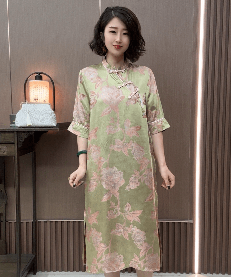 【惊艳时光】夏季2024新款女装新中式改良旗袍 盘扣流苏旗袍连衣裙