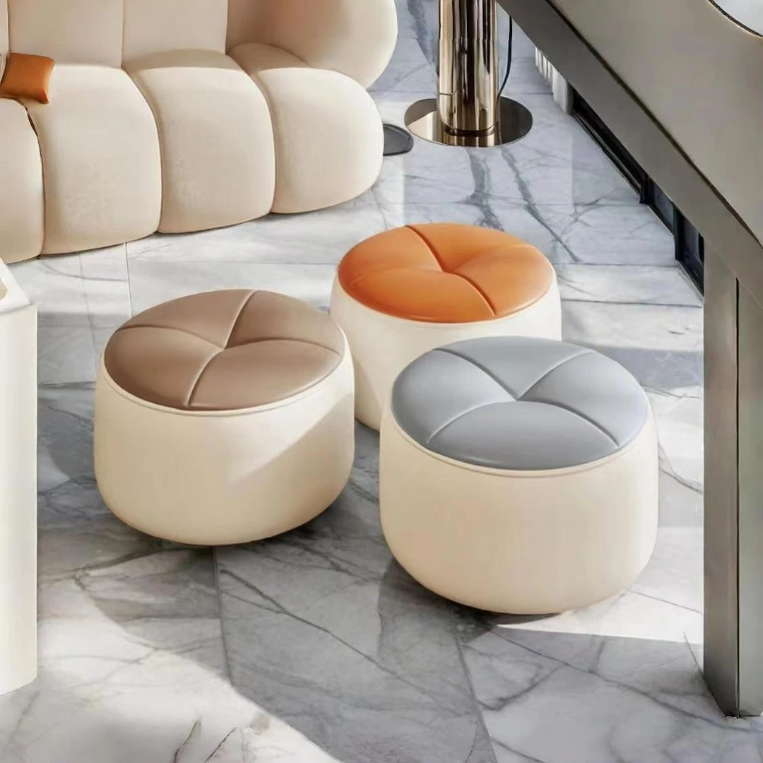 小矮凳客厅皮墩凳简约南瓜实木茶几沙发凳矮凳换鞋小家具网红实用