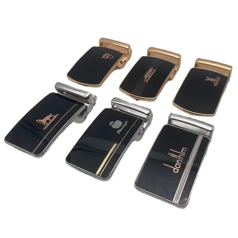 实心合金挂扣皮带自动滚珠头亚克力加厚无牙打孔板扣裤带