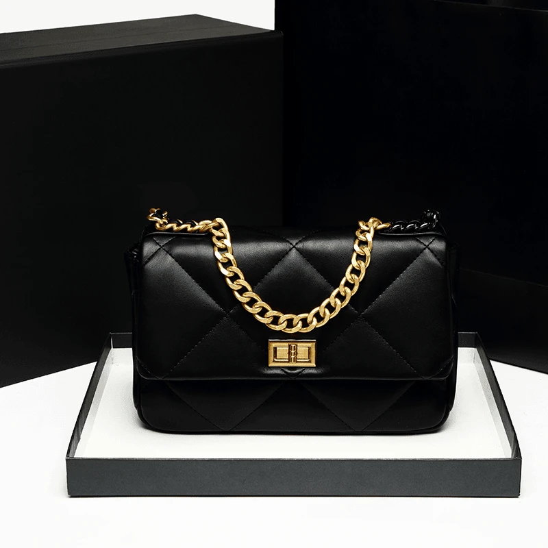 女士真皮包包小香风链条云朵包新款女包时尚百搭单肩包洋气斜挎包