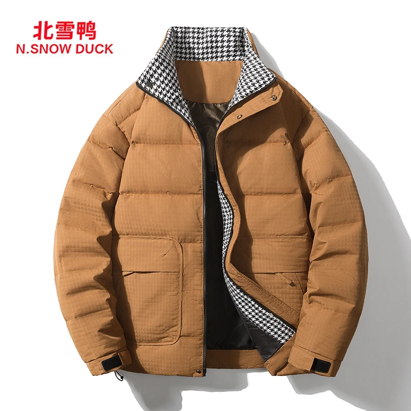 北雪鸭男士外套2024新款冬季白鸭绒保暖立领韩版潮流短款帅气百搭