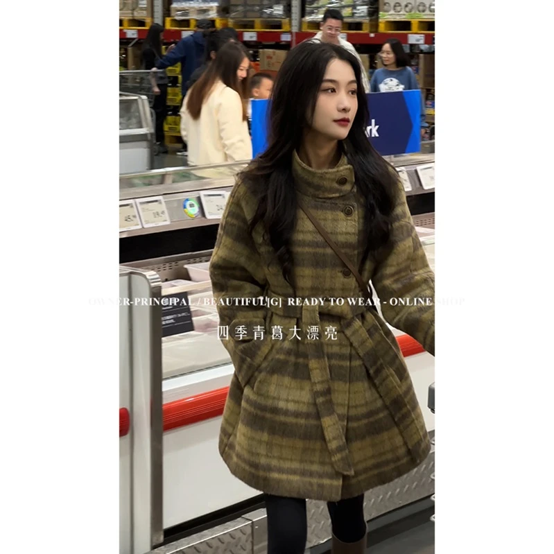 【大漂亮自制】2024冬季新款格子羽绒大衣 QL8DY606