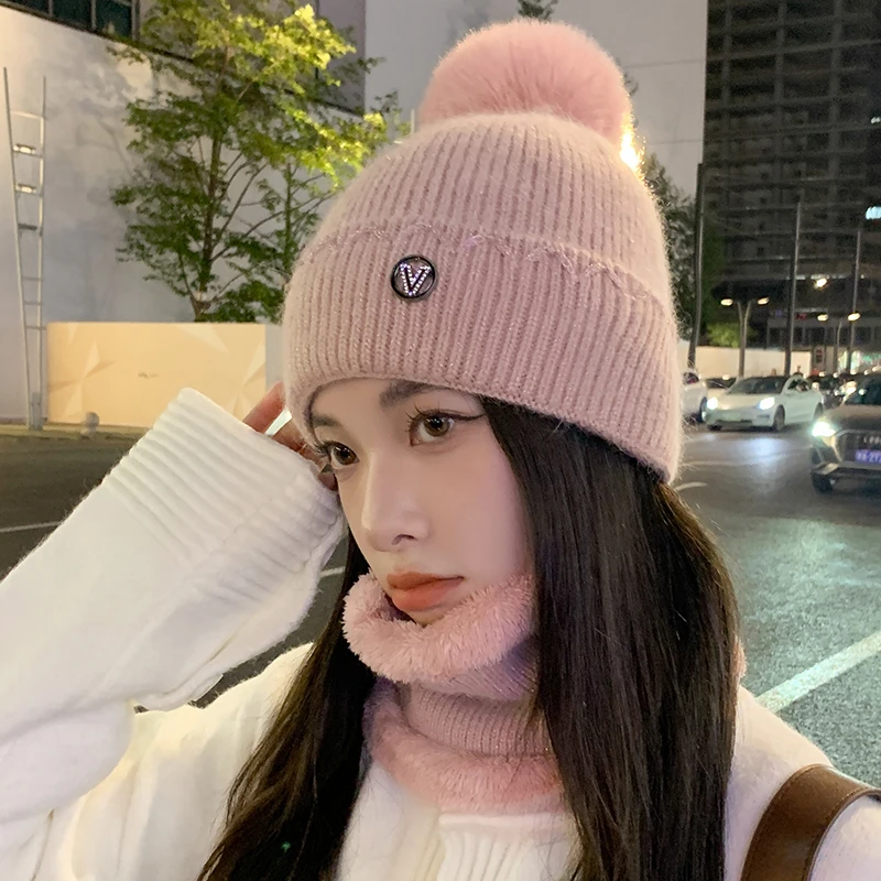 啄木鸟帽子女秋冬百搭毛线帽骑车护耳保暖加厚女士冬季时尚针织帽