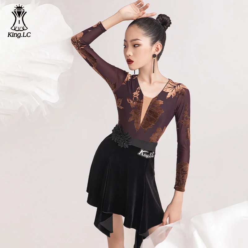 鹏翼之美KLC定制2022秋冬拉丁舞练功服女儿童演出服LS6973KW