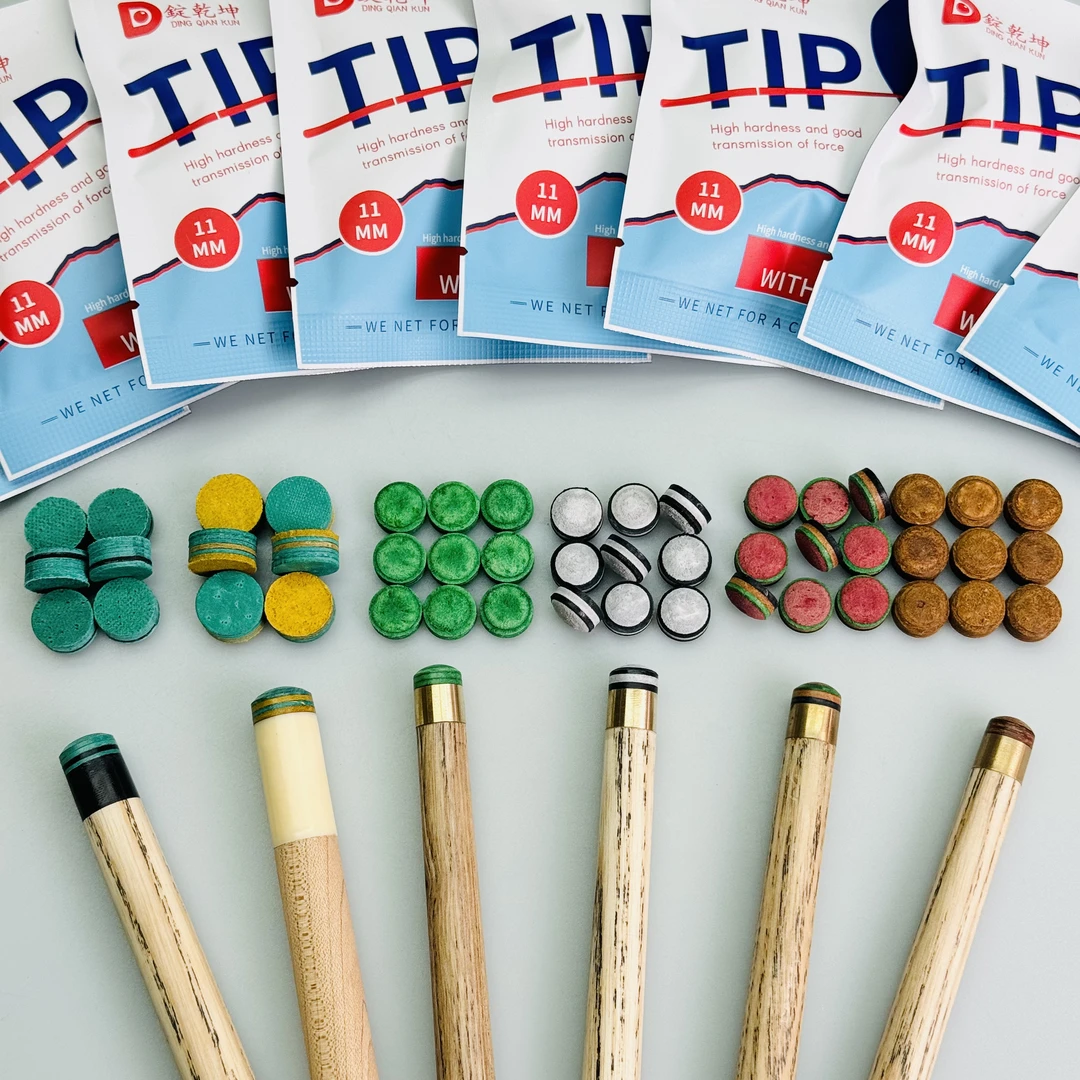 台球杆头11MM&14mm多层杆皮头会员杆球房中式黑八斯诺克桌球枪头