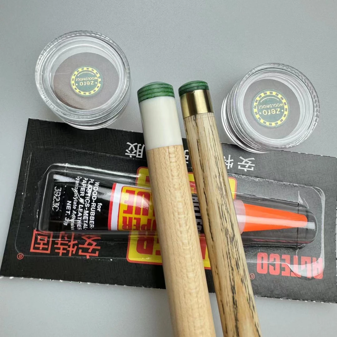 零度彩虹绿色台球杆皮头11mm桌球杆斯诺克杆头中式黑八九球大头杆
