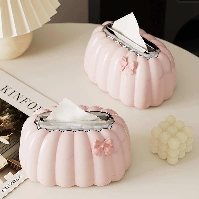 明星南瓜弹簧纸巾盒家用创意抽纸盒客厅ins简约风纸巾收纳盒A258