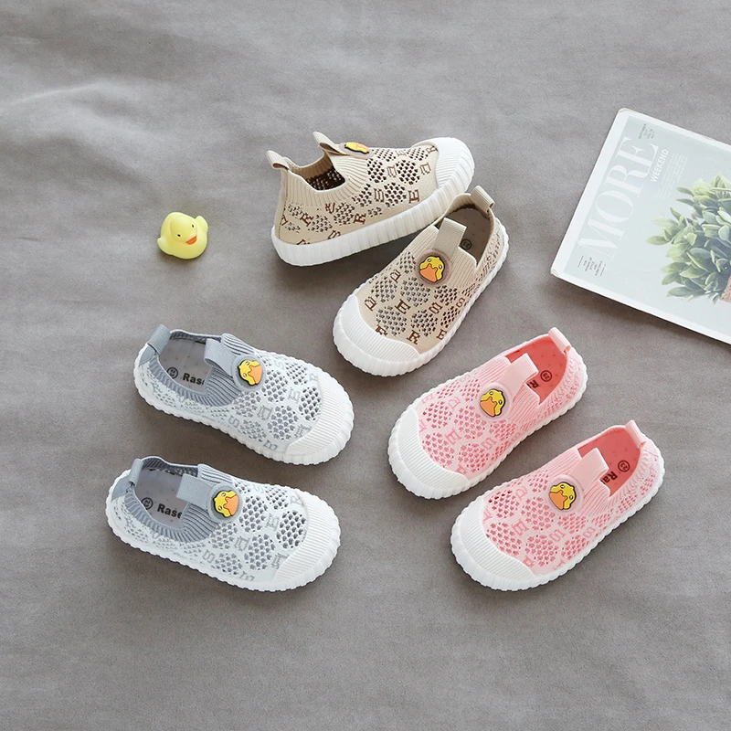奔跑吧小黄鸭春夏秋透气儿童运动鞋男童单鞋女宝宝帆布鞋透气舒适