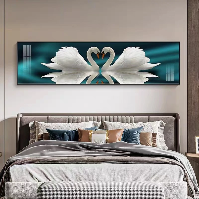 床头画卧室装饰画现代简约温馨客厅挂画房间风景酒店壁画镶钻手工