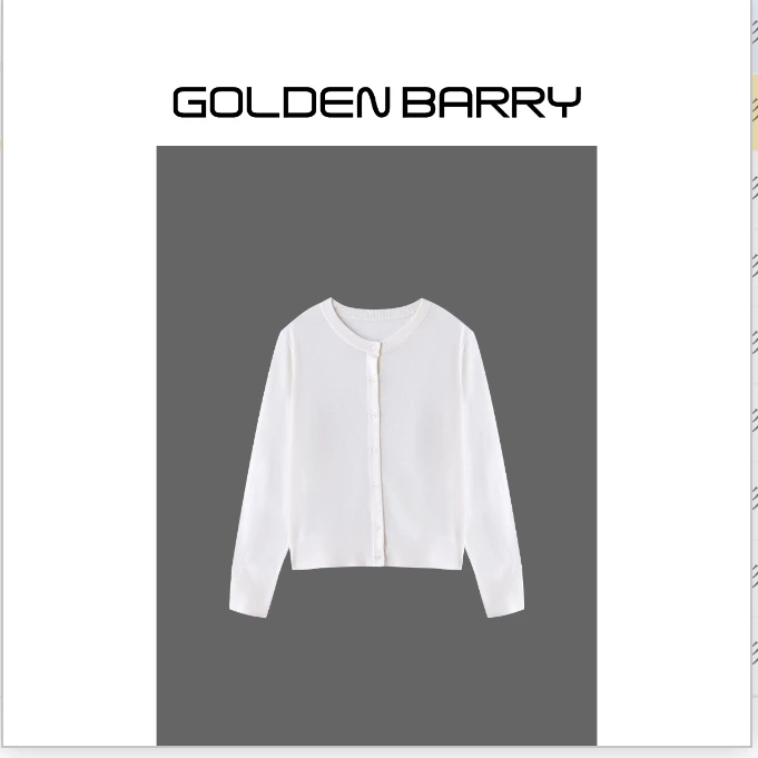 GOLDENBARRY【金和百瑞】&轻奢气质百搭时尚圆领针织开衫|241167
