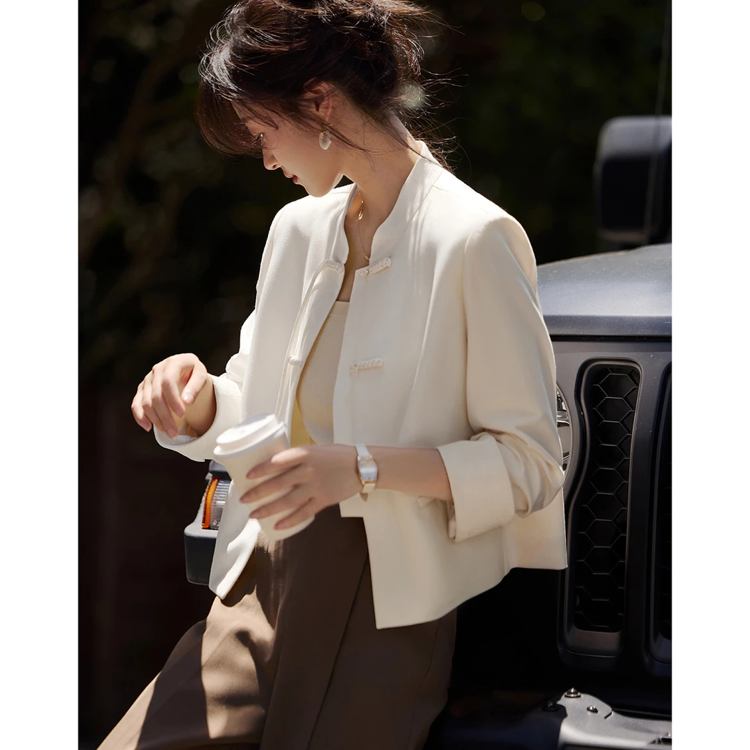 沫晗依美外套2025春季精致优雅气质高级感新中式袖口气质上衣