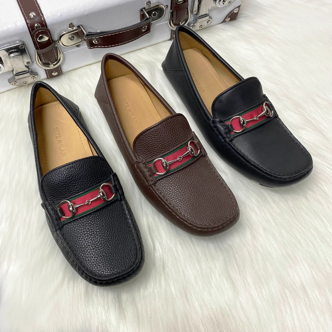 皮鞋男款爆款2025新款时尚软底男士真皮豆豆鞋男款头层牛皮方头12