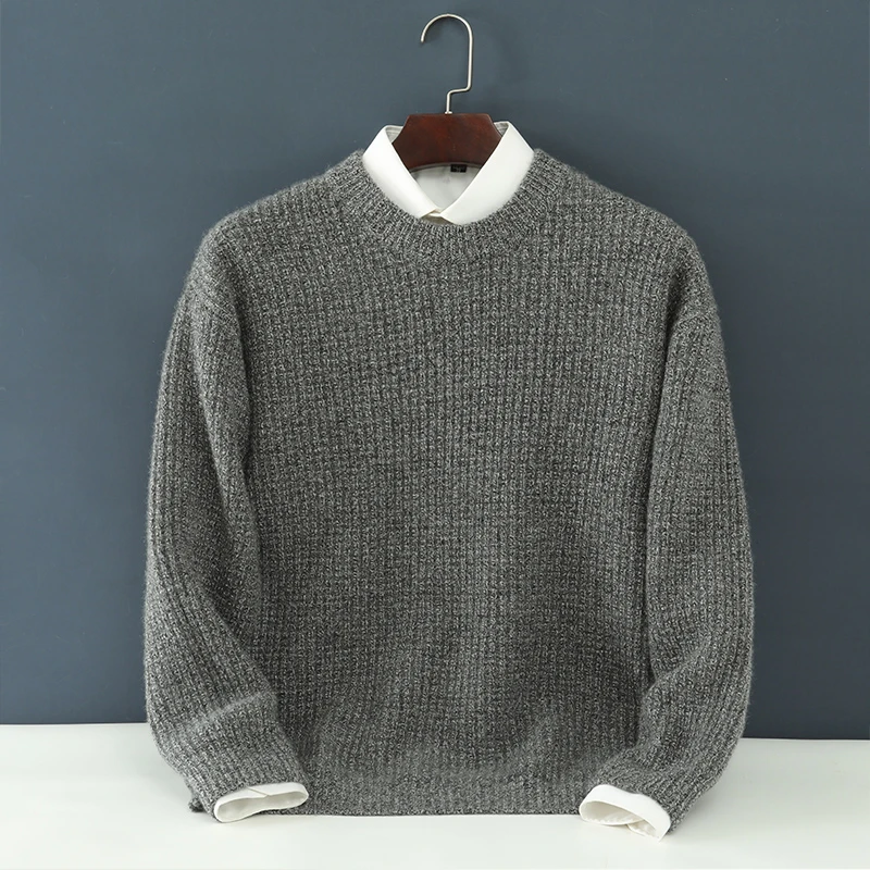 22501纯羊绒男衫重磅加厚玉米粒大元宝纯山羊绒毛衣