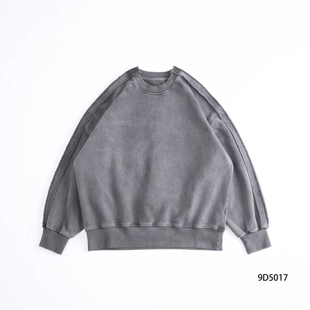 V-RO9d5017-1秋季男上衣休闲纯色百搭宽松圆领加厚时尚长袖卫衣