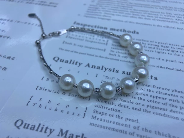 海水akoya珍珠手链重工质感经典可媲美天女手串简单百搭白色气质