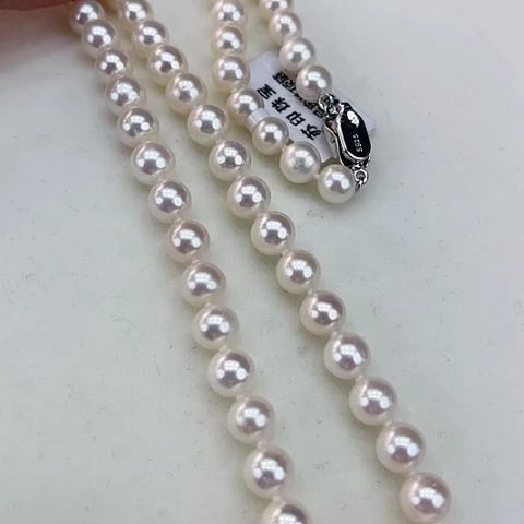 淡水珍珠颈饰银S925镶嵌卡7➕极光炫彩天女粉高品