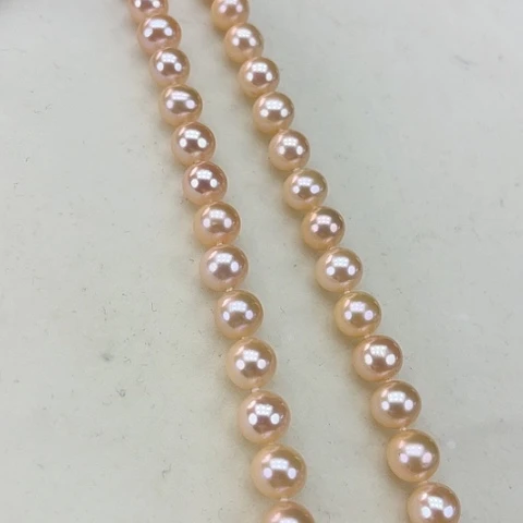 淡水珍珠颈饰银S925镶嵌卡9➕极光奶油金高品