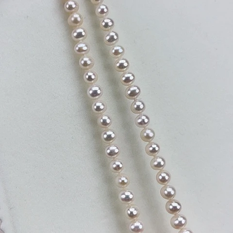 淡水珍珠颈饰银S925镶嵌卡6.7极光炫彩天女粉高品