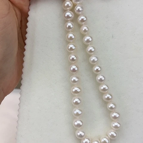 淡水珍珠颈饰银S925镶嵌卡9➕极光炫彩高品