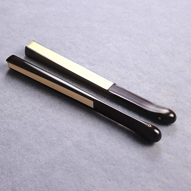 乌木古风空白苏工文玩折扇宣纸手绘刮棱刮宓大茄头紫光檀红木扇子