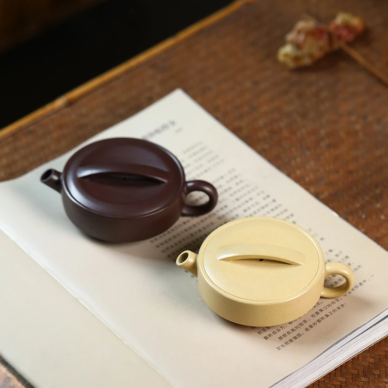 悟茶阁宜兴手工紫砂壶 原矿紫茄泥大口汉瓦壶功夫泡茶壶