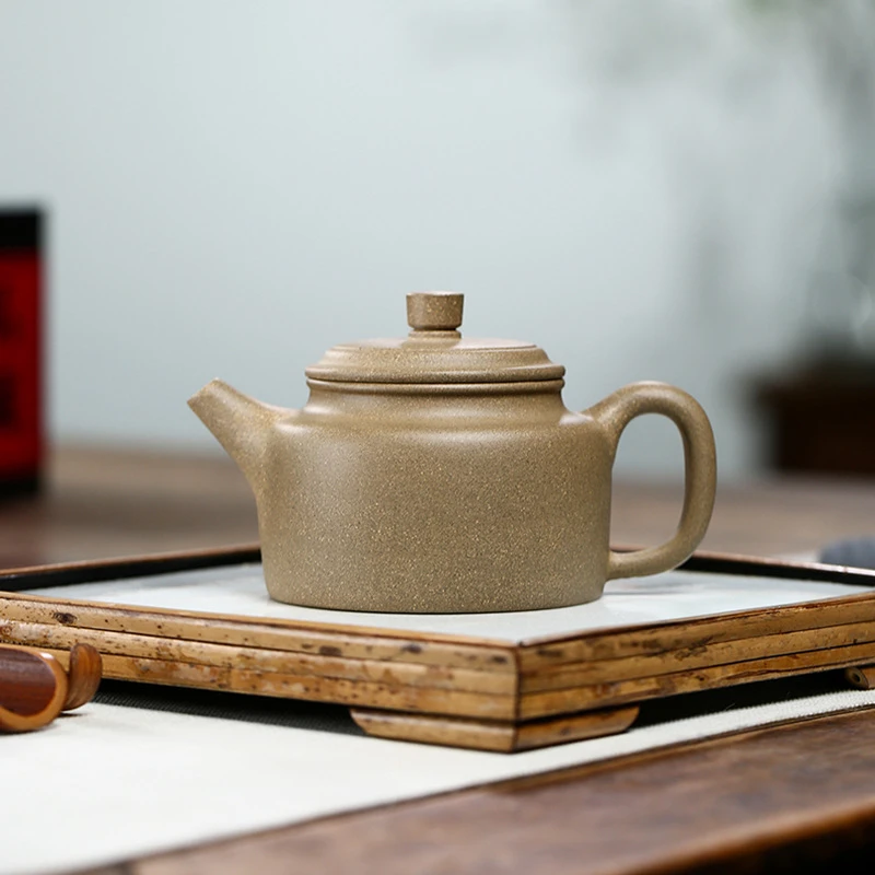 宜兴紫砂壶原矿紫砂壶 手工紫砂茶壶豆青泥紫砂德钟 230毫升