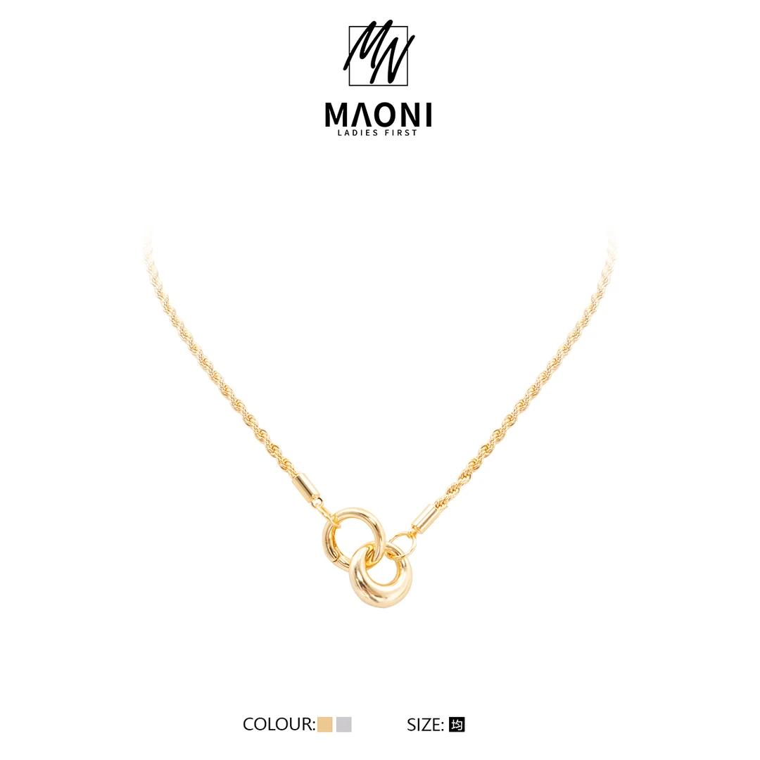 合金项链 毛妮Peshe【环环相扣】轻奢名媛时髦穿搭气质项链女DX8903