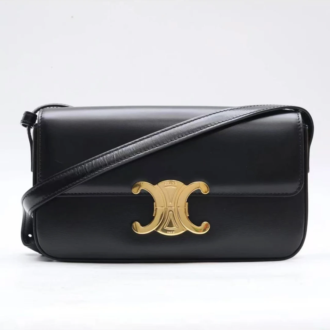 99新 Celine/思琳 安洁利 思琳 黑金凯旋门 单肩斜挎包