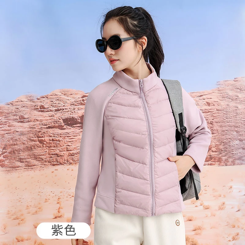 2024时尚轻羽小蛮腰防风轻薄暖超显瘦秋冬新款羽绒服白鸭绒-M