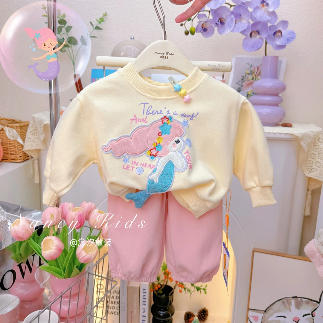 【念汐专属】儿童卡通卫衣套2024秋冬女宝新款宽松上衣潮