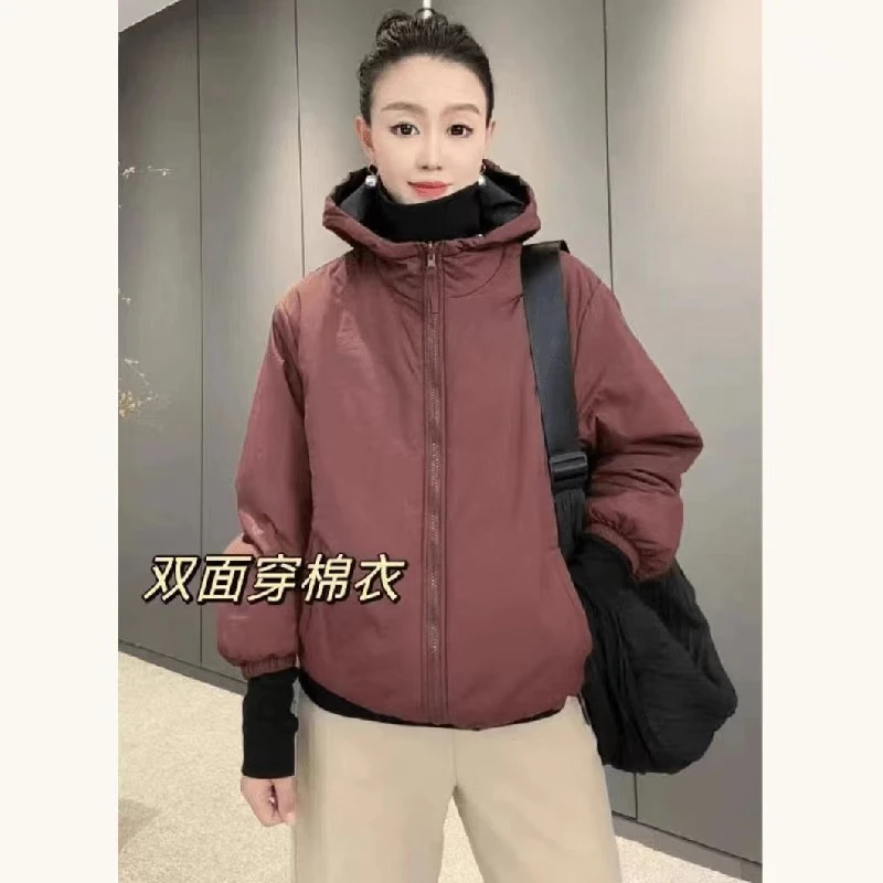 2025新款时尚休闲宽松保暖加厚百搭两面穿长袖外套  0010