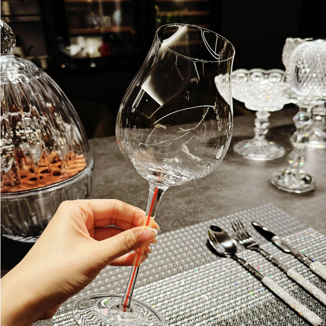 【拍一发二】770ml原色料高端插色工艺千元大牌品质红杆葡萄酒杯