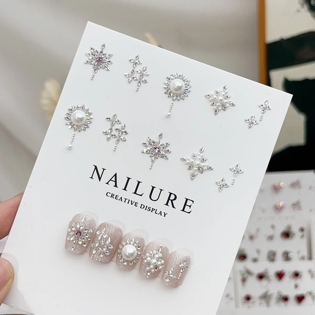 【罗马假日】美甲饰品材料包超闪超亮迷你5A菱形锆石指甲组合钻包