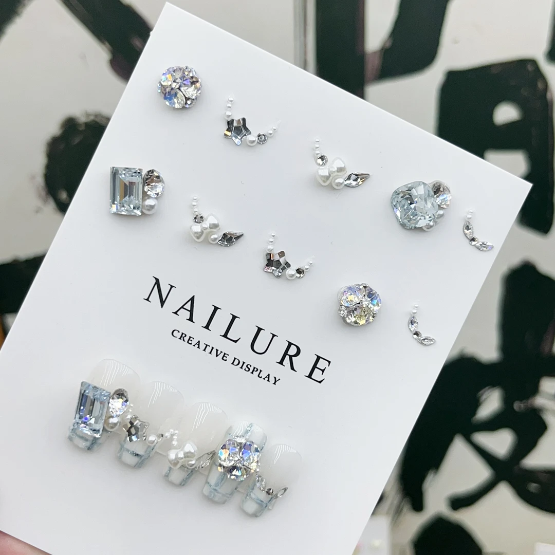 【蓝色妖姬】美甲饰品材料包高品k9施悦面成品堆堆钻球指甲组合钻包