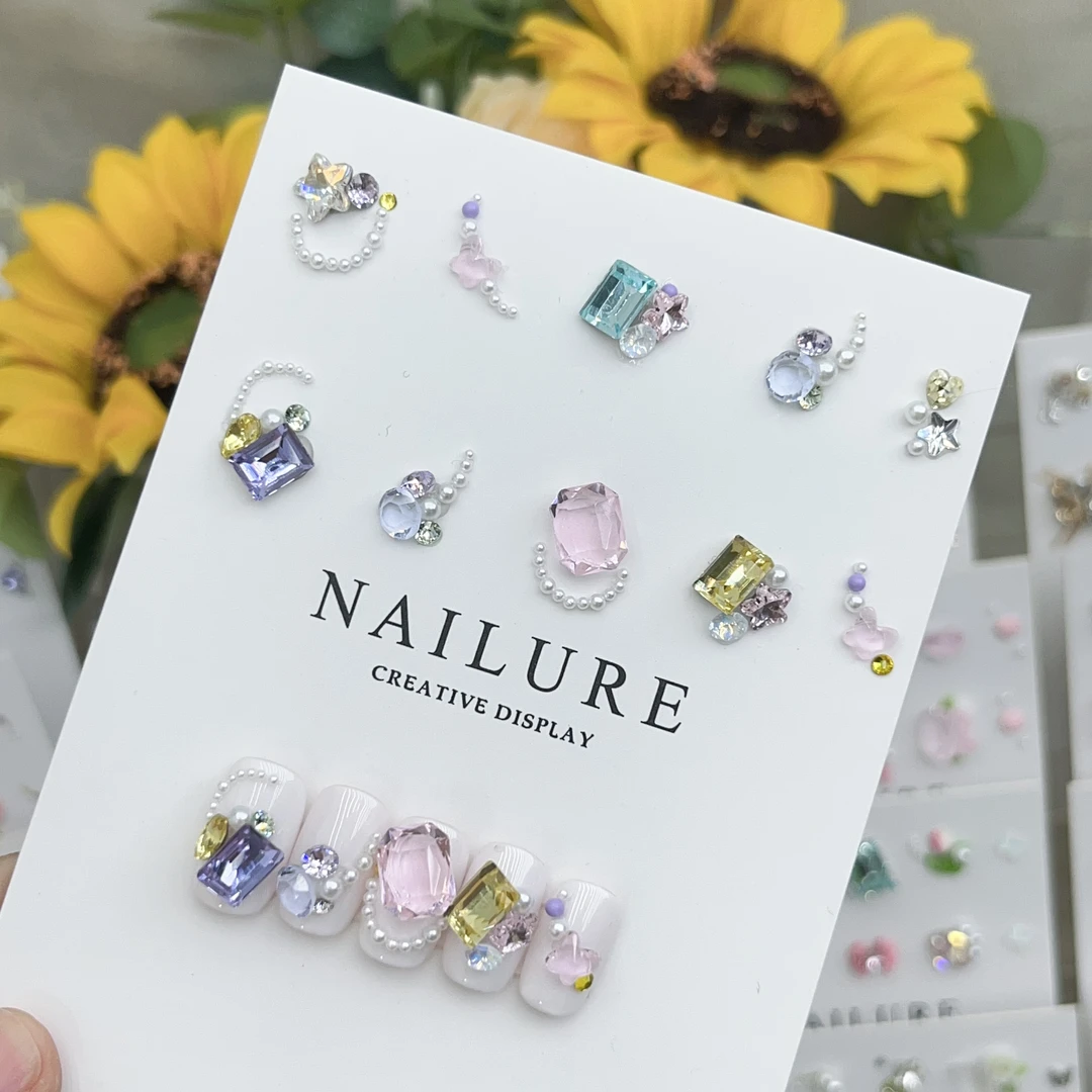 【泡沫之夏】美甲饰品材料包夏日糖果彩色短甲k9异形钻指甲组合钻包